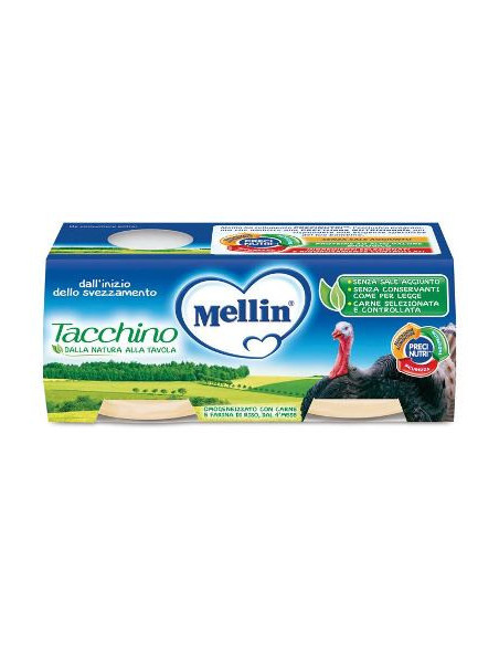 Mellin omog tacchino 2x80g