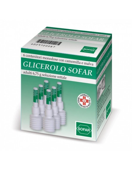 Glicerolo sofar per stitichezza negli adulti 6 contenitori 6,75g