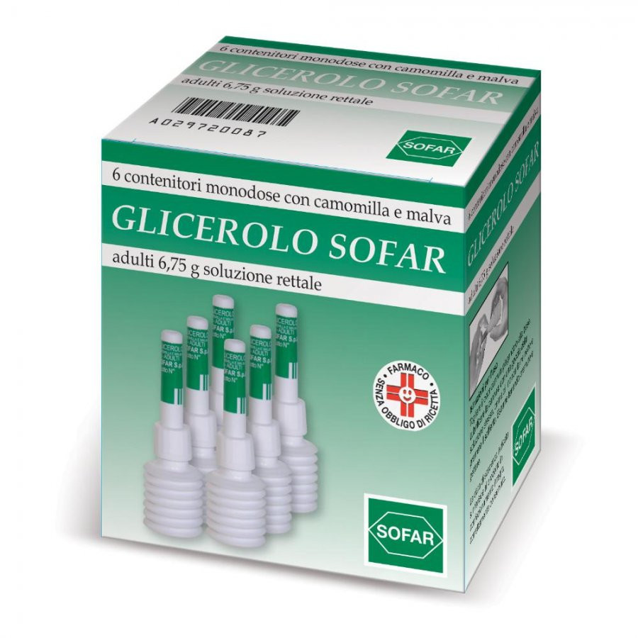 Image of Glicerolo sofar per stitichezza negli adulti 6 contenitori 6,75g cod085