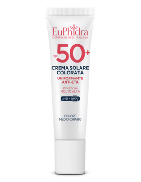 Euphidra Crema Solare Viso Colorata Medio-Chiara SPF 50+