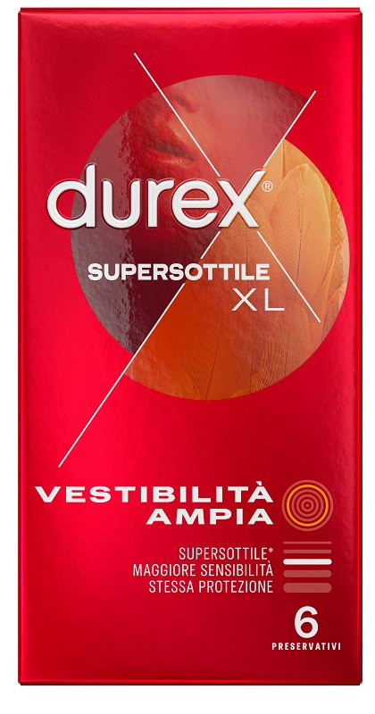 Durex supersottile xl profilattici vestibilità ampia 6 pezzi
