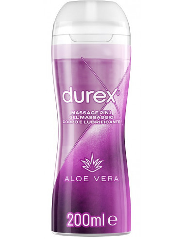 Durex massage 2 in 1 aloe vera gel lubrificante delicato a base acquosa indicato anche per i massaggi 200ml