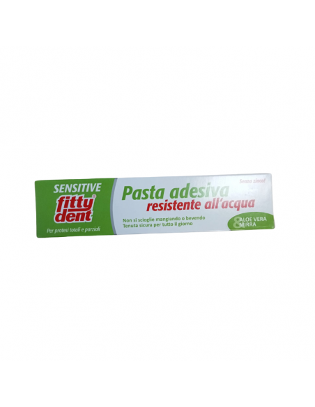 Fittydent pasta sensitive per gengive sensibili, cicatrizzante e antimicotica per protesi dentali 40g