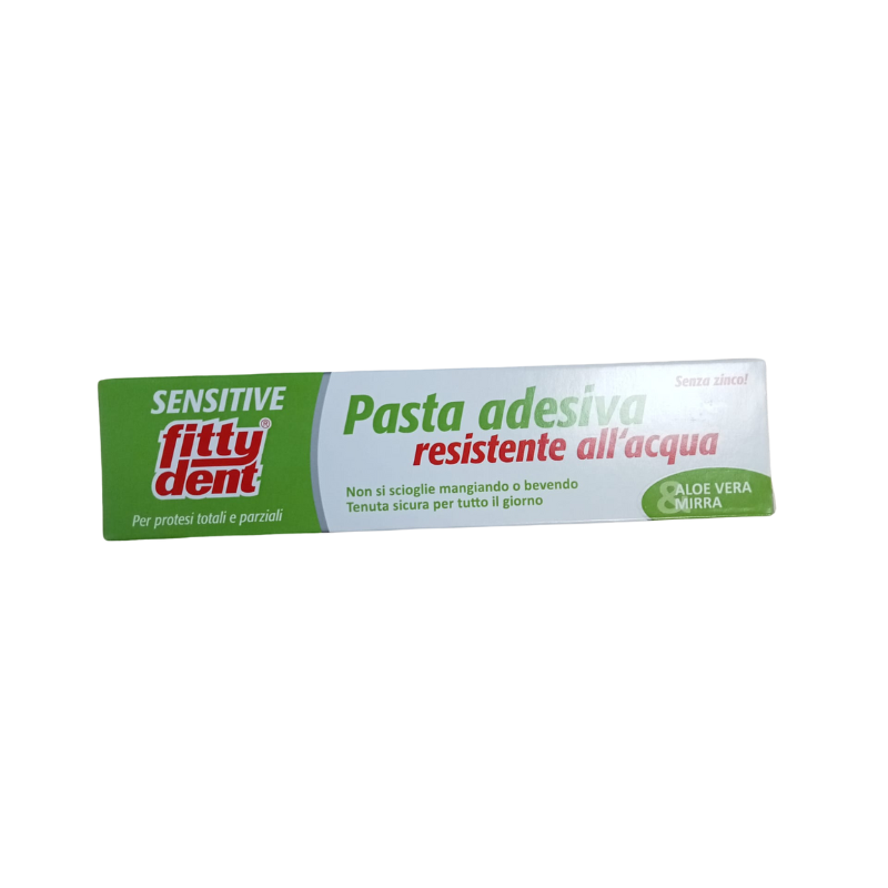 Fittydent pasta sensitive per gengive sensibili, cicatrizzante e antimicotica per protesi dentali 40g