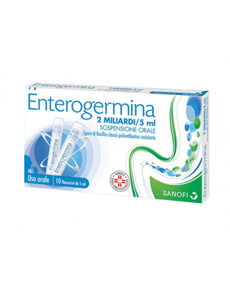 Enterogermina 2 miliardi/5 ml 10 flaconcini sospensione orale