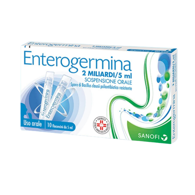 Enterogermina 2 miliardi/5 ml 10 flaconcini sospensione orale
