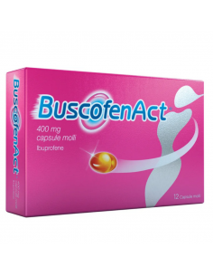 Buscofenact ibuprofene per dolori forti da ciclo 12 capsule molli 400mg