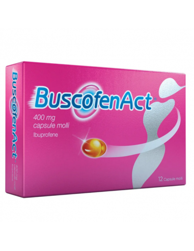 Buscofenact ibuprofene per dolori forti da ciclo 12 capsule molli 400mg