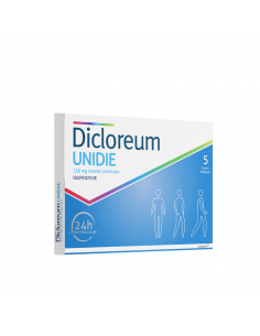 Dicloreum unidie antinfiammatorio locale per mal di schiena e dolori articolari 5 cerotti medicati 24h 136 mg