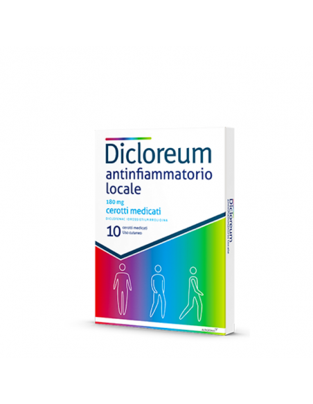 Dicloreum antinfiammatorio locale per mal di schiena 10 cerotti medicati 180 mg