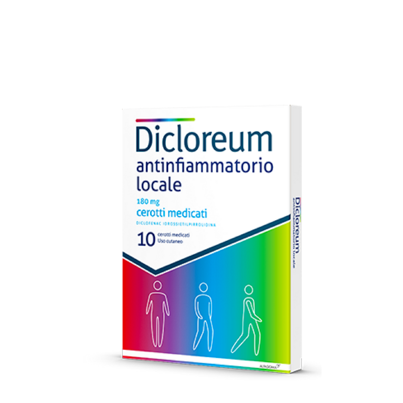 Image of Dicloreum antinfiammatorio locale per mal di schiena 10 cerotti medicati 180 mg cod085