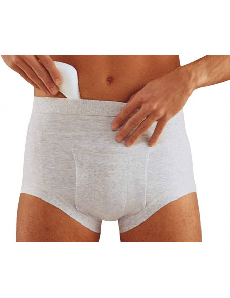 Slip ernia c/pelote grigia misura 7