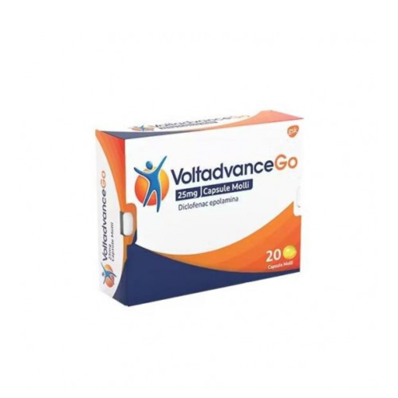 Image of Voltadvancego diclofenac antinfiammatorio per dolori da lievi a moderati 20 capsule molli 25mg cod085
