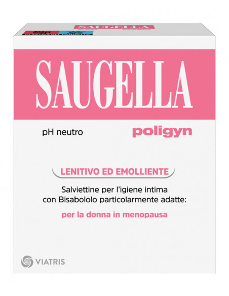 Saugella poligyn salviettine intime per donne in menopausa o con bruciore ph neutro 7.0 10 bustine