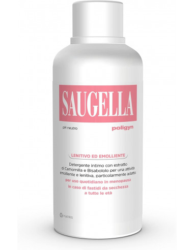 Saugella poligyn detergente intimo per donne in menopausa o con bruciore ph neutro 7.0 500 ml