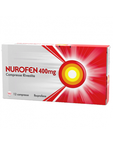 Nurofen ibuprofene compresse contro mal di testa e dolori forti 12+ anni 12 compresse rivestite 400mg