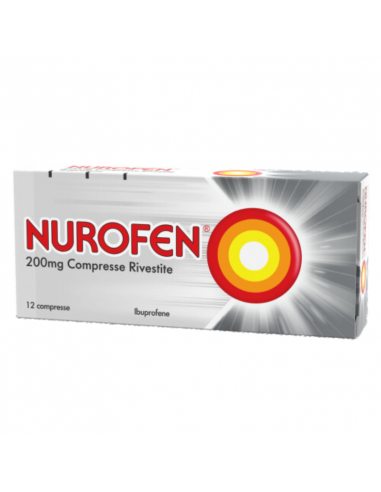 Nurofen ibuprofene compresse contro mal di testa e dolori lievi o moderati 12+ anni 12 compresse rivestite 200mg