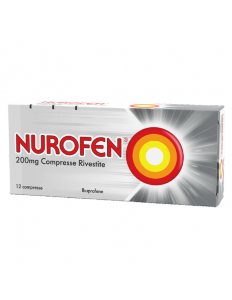 Nurofen ibuprofene compresse contro mal di testa e dolori lievi o moderati 12+ anni 12 compresse rivestite 200mg