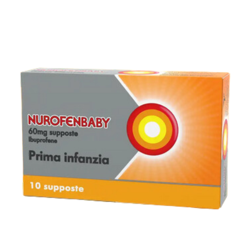Image of Nurofenbaby ibuprofene supposte prima infanzia contro febbre e dolore dai 3 mesi ai 2 anni 10 supposte 60mg cod085
