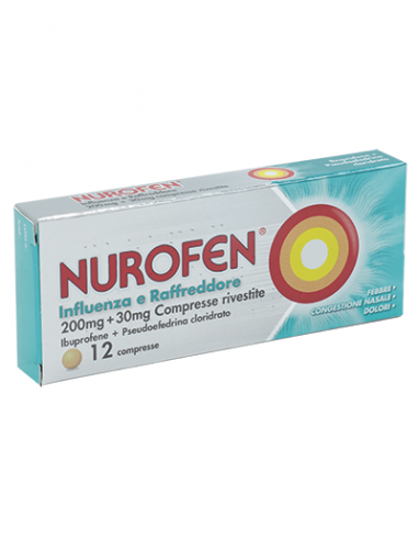Nurofen influenza e raffreddore ibuprofene compresse 12+ anni 12 compresse rivestite 200mg + 30mg