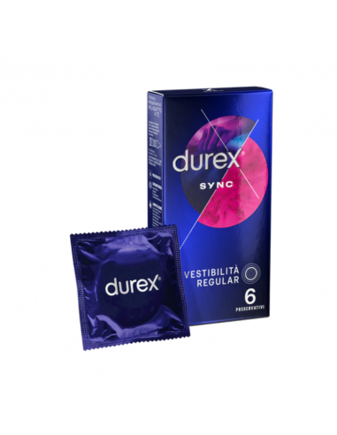 Durex sync profilattici ritardanti per lui e stimolanti per lei 6 pezzi