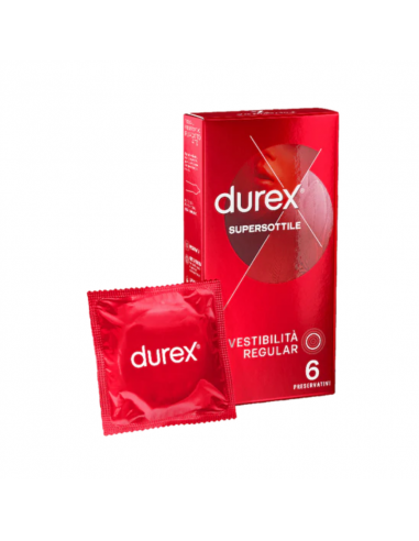 Durex supersottile profilattici vestibilità regular 6 pezzi