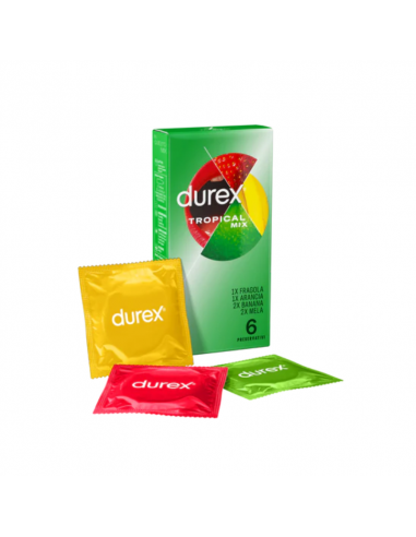 Durex tropical mix profilattici con quattro aromi diversi 6 pezzi