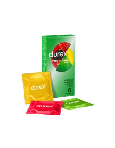 Durex tropical mix profilattici con quattro aromi diversi 6 pezzi