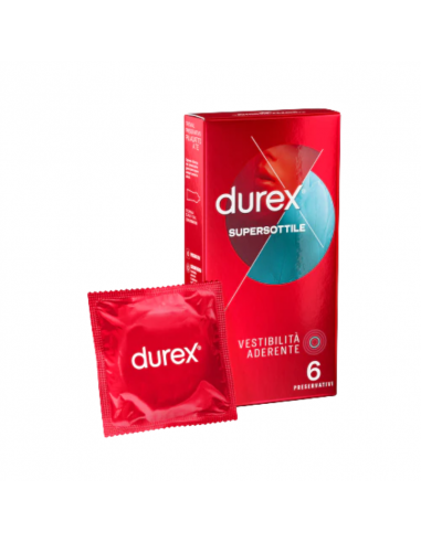 Durex supersottile profilattici vestibilità aderente 6 pezzi