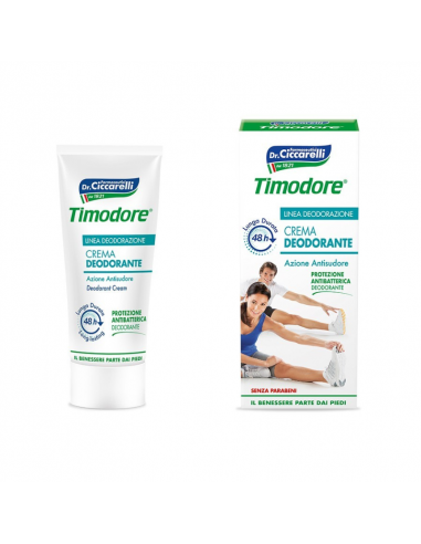 Timodore crema deodorante 48h ad azione antisudore con protezione antibatterica 50ml