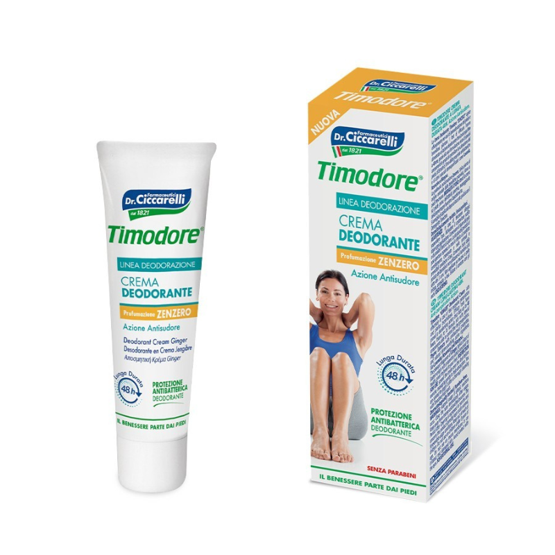 Image of Timodore crema deodorante 48h allo zenzero ad azione antisudore con protezione antibatterica 50ml cod085