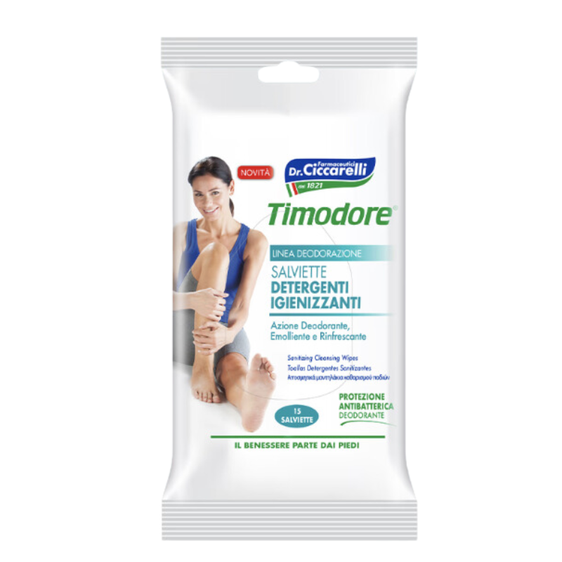 Image of Timodore salviette detergenti igienizzanti ad azione deodorante 15 salviette cod085
