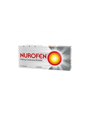 Nurofen ibuprofene compresse contro mal di testa e dolori lievi o moderati 12+ anni 12 compresse rivestite 200mg