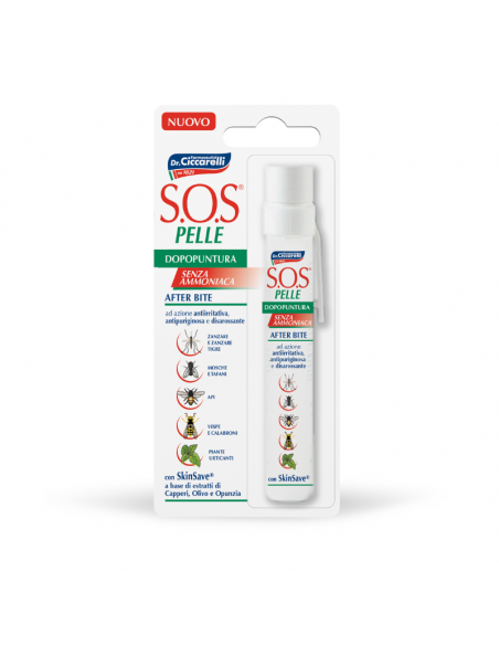 S.o.s. pelle penna dopopuntura per lenire prurito e irritazione dovuti a punture d'insetti e piante orticanti 15ml