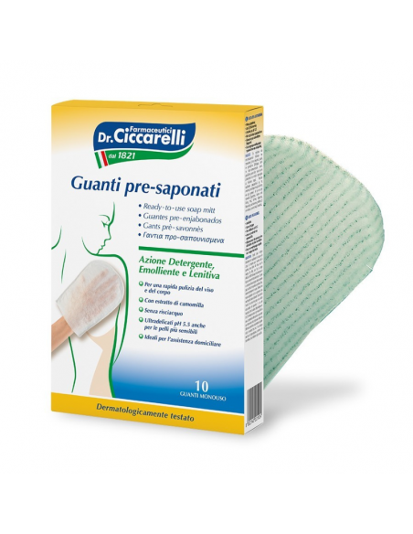 Ciccarelli guanto pre-saponato monouso senza risciacquo 10 pezzi