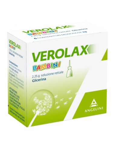 Verolax bambini soluzione rettale con glicerina per stitichezza 6 microclismi 2,25g