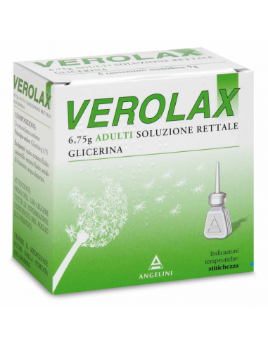 Verolax adulti soluzione rettale con glicerina per stitichezza 6 microclismi 6,75g