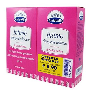 Image of Euphidra AmidoMio abbinata due confezioni detergente intimo delicato 200ml+200ml cod085