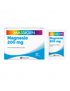 Massigen magnesio pidolato per il ripristino dei sali minerali gusto limone 200mg 20 bustine