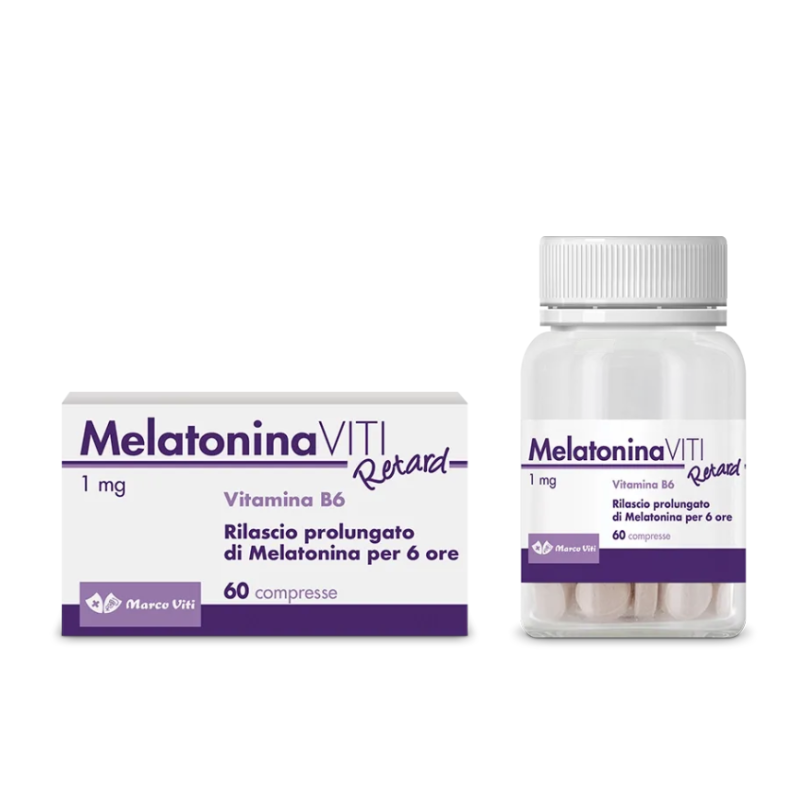 Image of Marco Viti melatonina retard 1mg a rilascio prolungato contro l'insonnia 60 compresse cod085