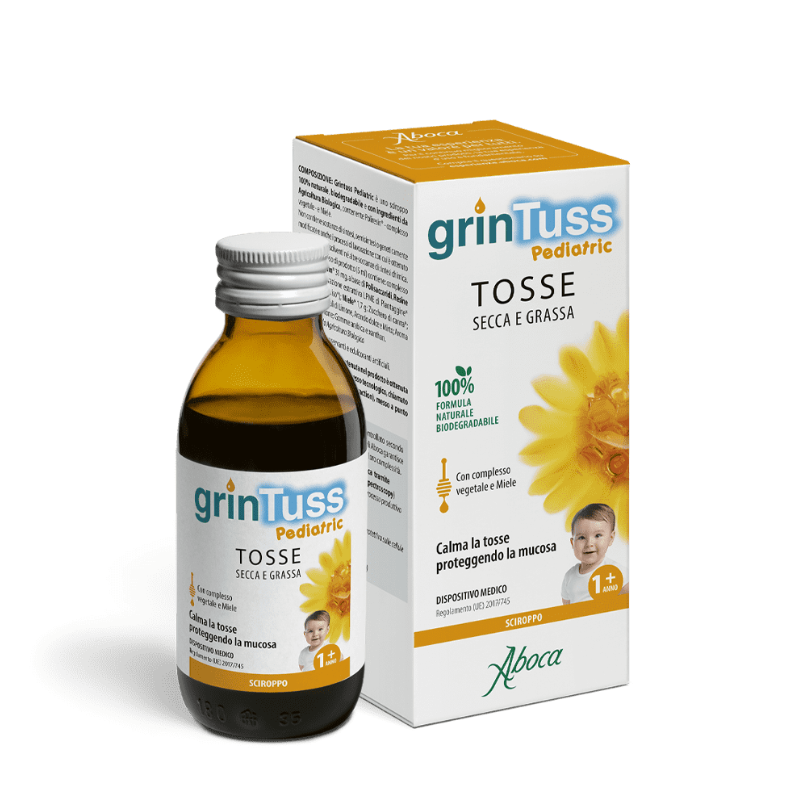Image of Grintuss Pediatric sciroppo per bambini contro la tosse secca e grassa 180g cod085