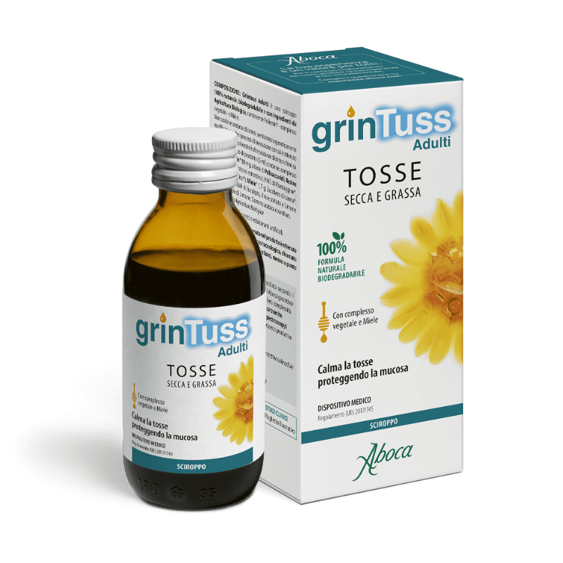 Image of Grintuss Adulti sciroppo per adulti contro la tosse secca e grassa 180g cod085