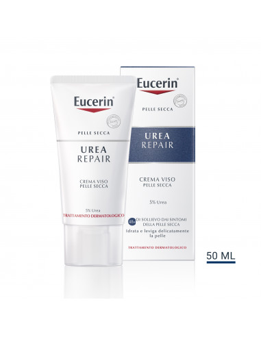 Eucerin UreaRepair 5% urea crema viso levigante per pelle secca 50ml