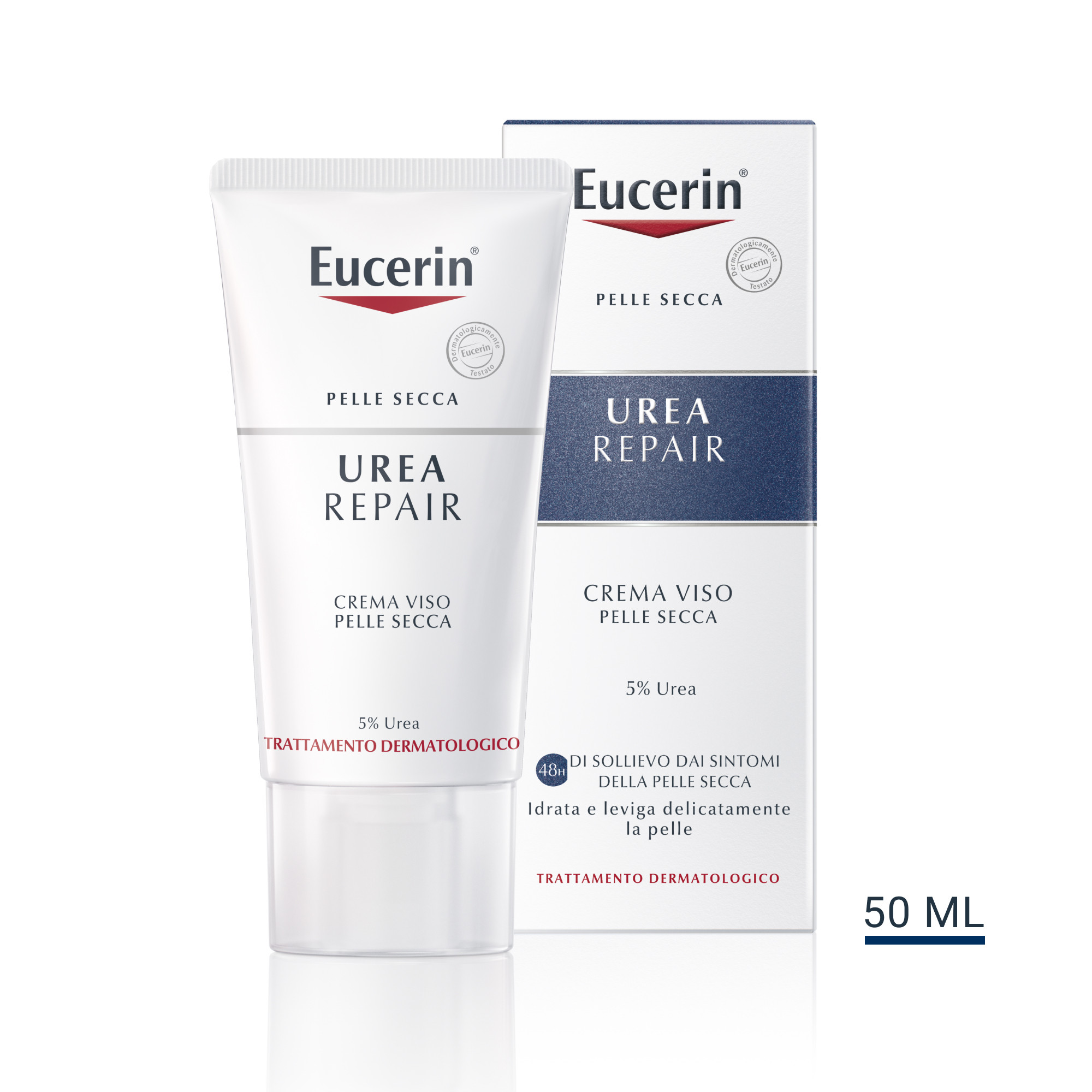 Image of Eucerin UreaRepair 5% urea crema viso levigante per pelle secca 50ml cod085