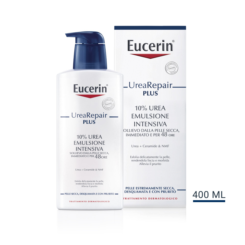 Image of Eucerin UreaRepair Plus 10% urea emulsione intensiva per pelle estremamente secca, desquamata e con prurito 400ml cod085