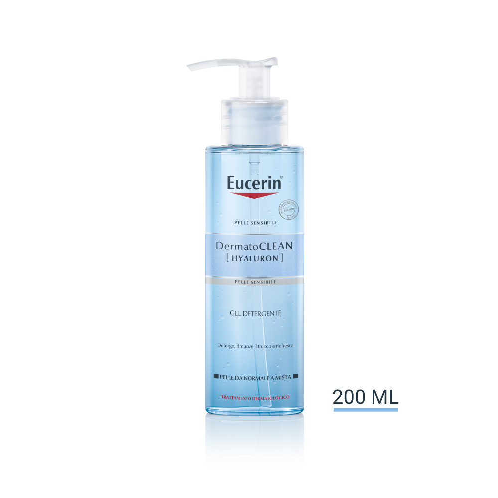 Eucerin DermatoClean Hyaluron gel detergente rinfrescante per pelli normali o miste 200ml