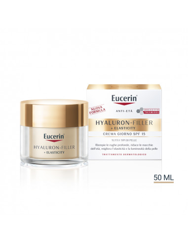 Eucerin Hyaluron-Filler +Elasticity crema viso giorno SPF15 anti-età per tutti i tipi di pelle 50ml