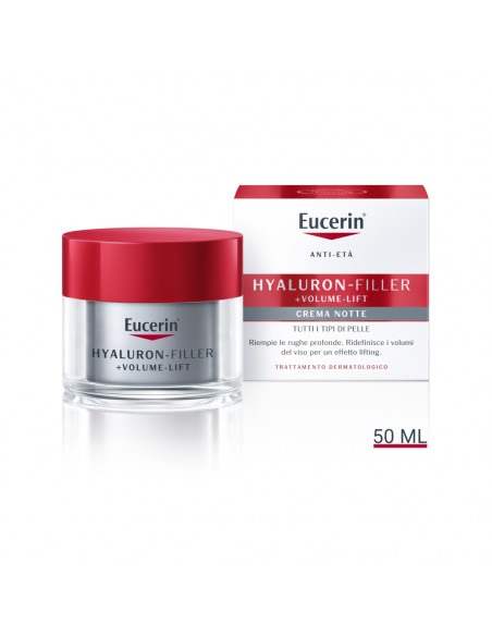 Eucerin Hyaluron-Filler +Volume-Lift crema viso notte anti-età per tutti i tipi di pelle 50ml