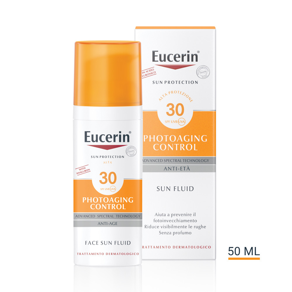 Image of Eucerin Sun Protection Photoaging Control fluido viso solare anti-età SPF30 50ml cod085