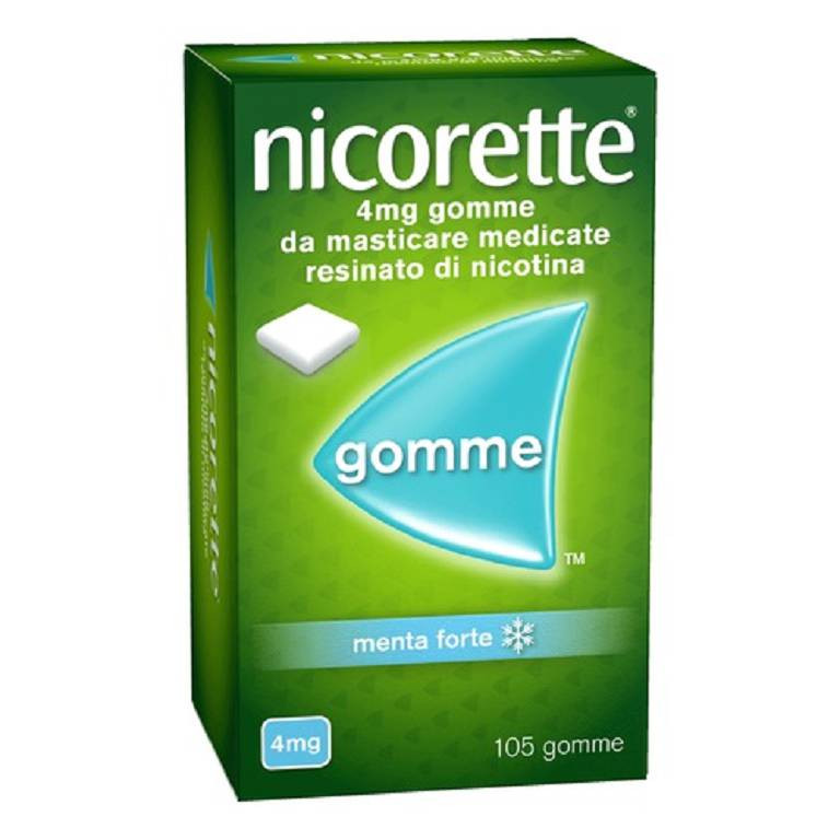 Nicorette 4mg gusto menta per aiutare a smettere di fumare 105 gomme masticabili